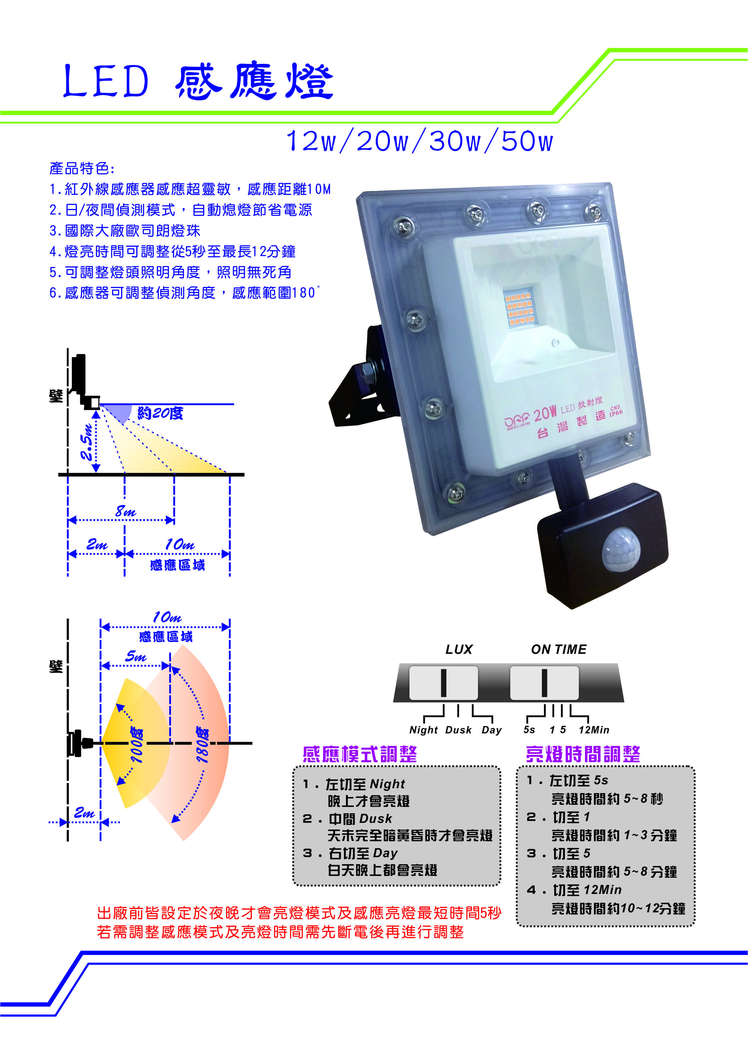30W LED感應燈 - 監視器,總機系統,監控系統買賣批發安裝服務-亞欣數位科技